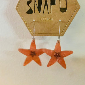 Star Flower Hoop Earrings