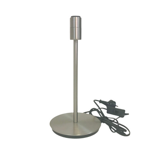 Lamp Base Only - Brushed Chrome Short Stick Column Table Lamp