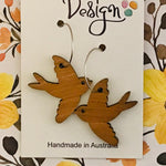 Bird Wood Earrings