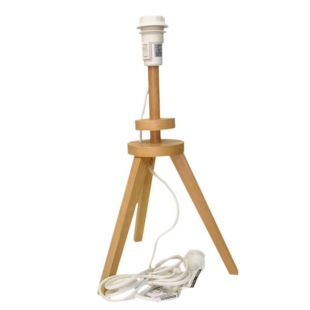 Lamp Base Only - Tripod Disc Light Timber Table Lamp