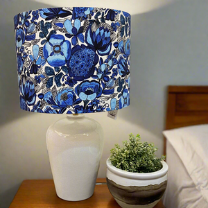 Custom Lamp Shade only - Blue Fleurs