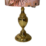 Brass Detailed Table Lamp with Blush Natives Shade - PAIR AVAILABLE -