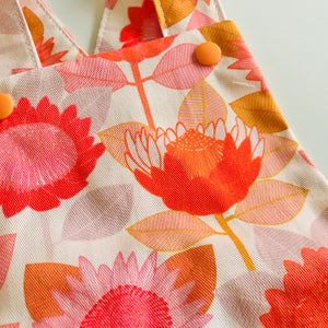 Baby Toddler Summer Romper - Orange Native Floral