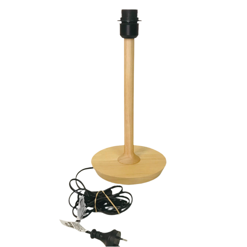 Lamp Base Only - Round Base Stick Pale Timber Table Lamp