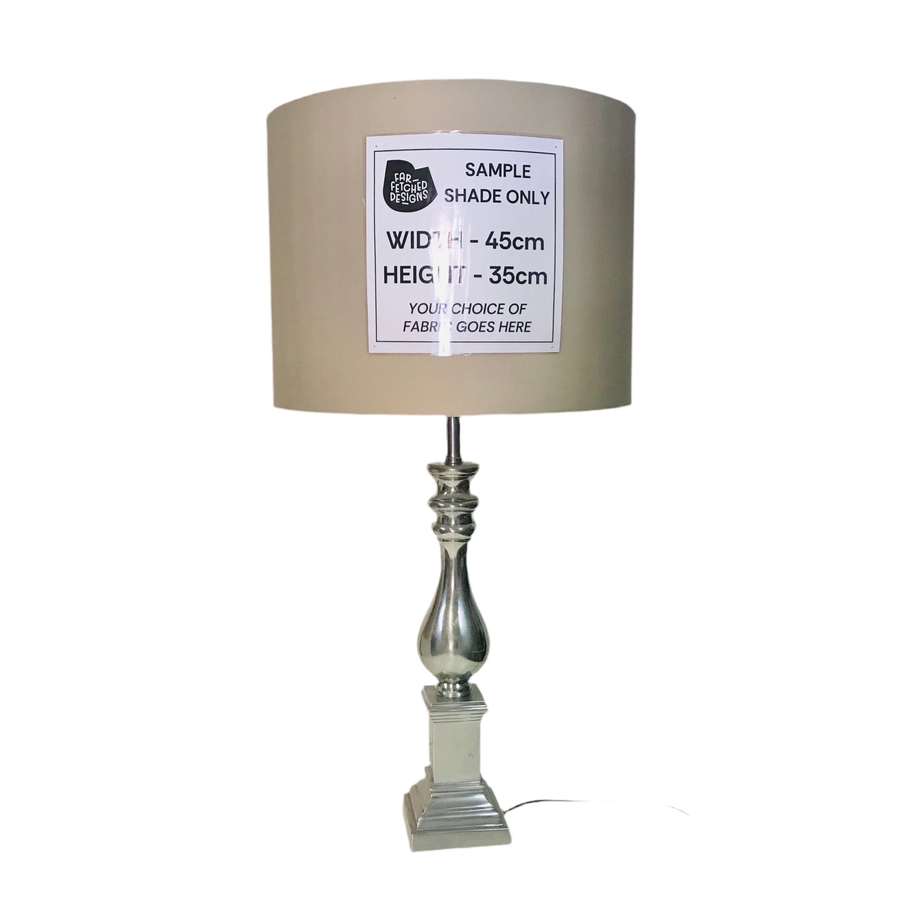 Lamp Base Only - Extra Tall Shaped Stainless Steel Table Lamp