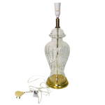 Lamp Base Only - Large Cut Glass & Metal Table Lamp