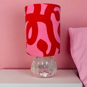 Custom Lamp Shade only - Flugblomster Pink & Red Abstract