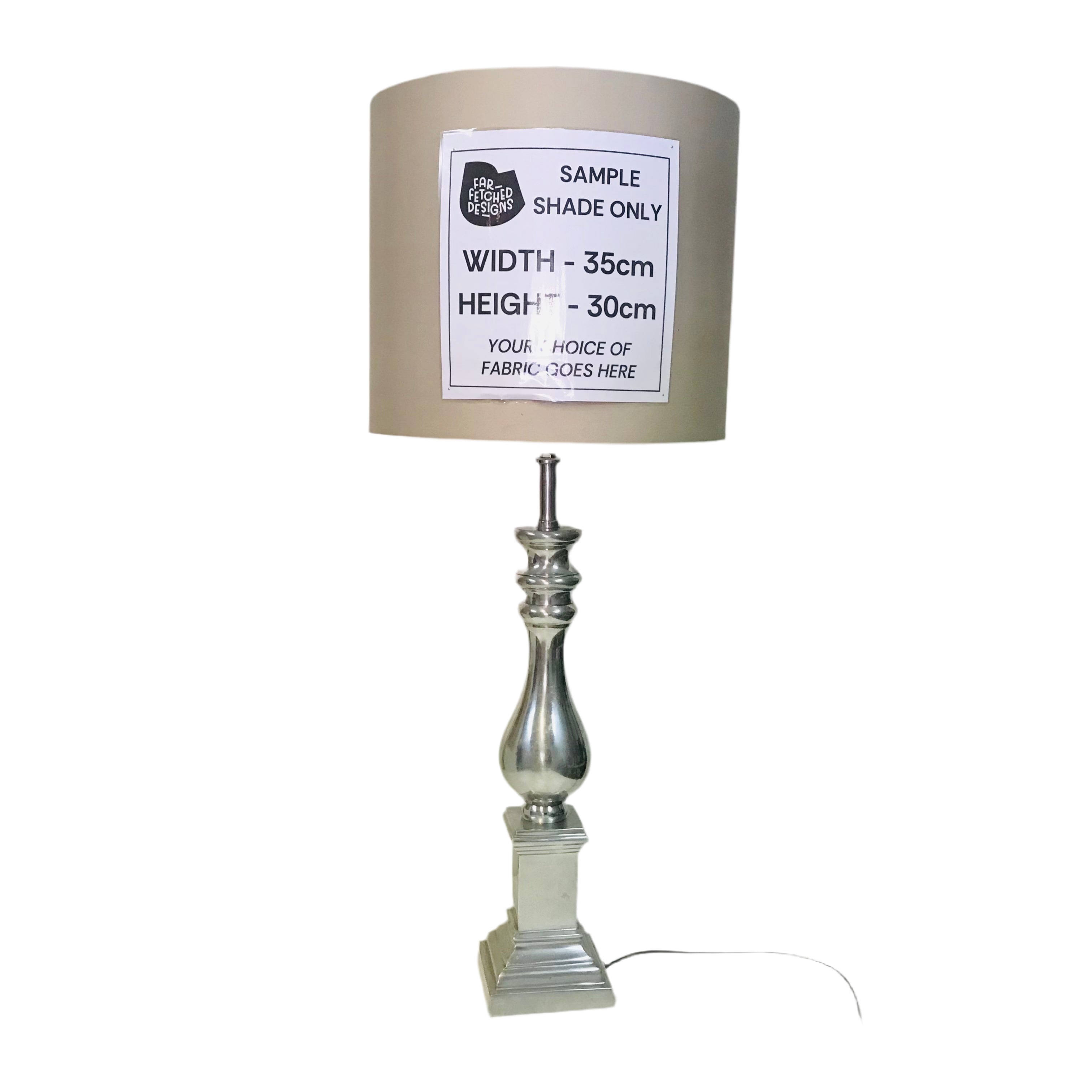 Lamp Base Only - Extra Tall Shaped Stainless Steel Table Lamp