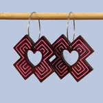 Art Deco Acrylic Earrings - Cross Your Heart