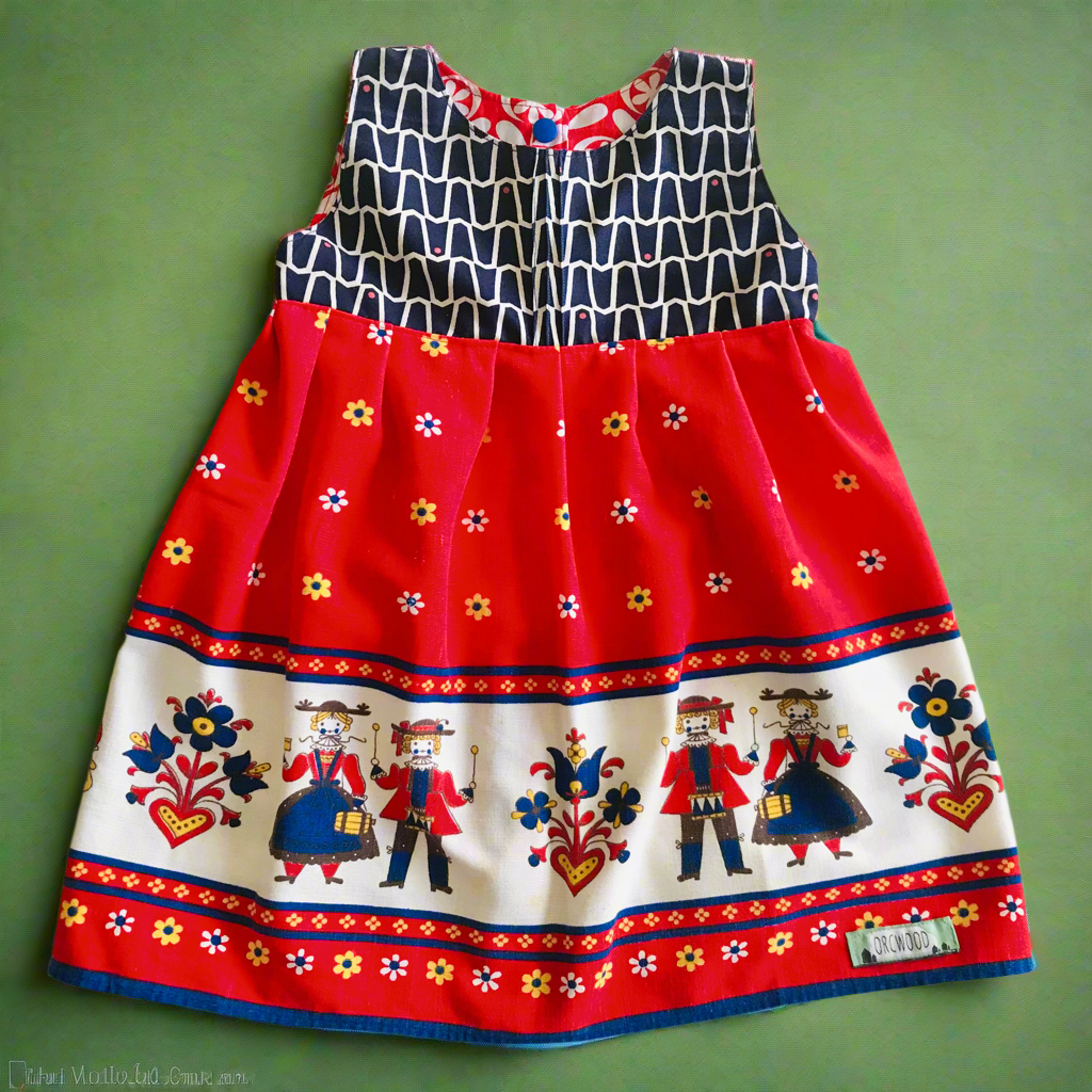 Girls empire handmade dress - Vintage Folkart