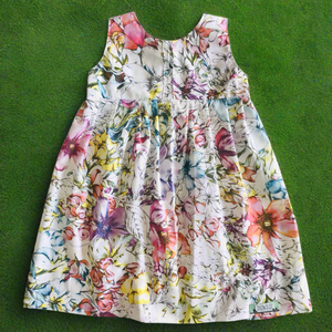 Girls empire handmade dress - Pastel Floral