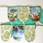 Reusable Eco Sustainable Bunting Flag Nursery Bedroom Wall Decoration - Animals & Green Leaves