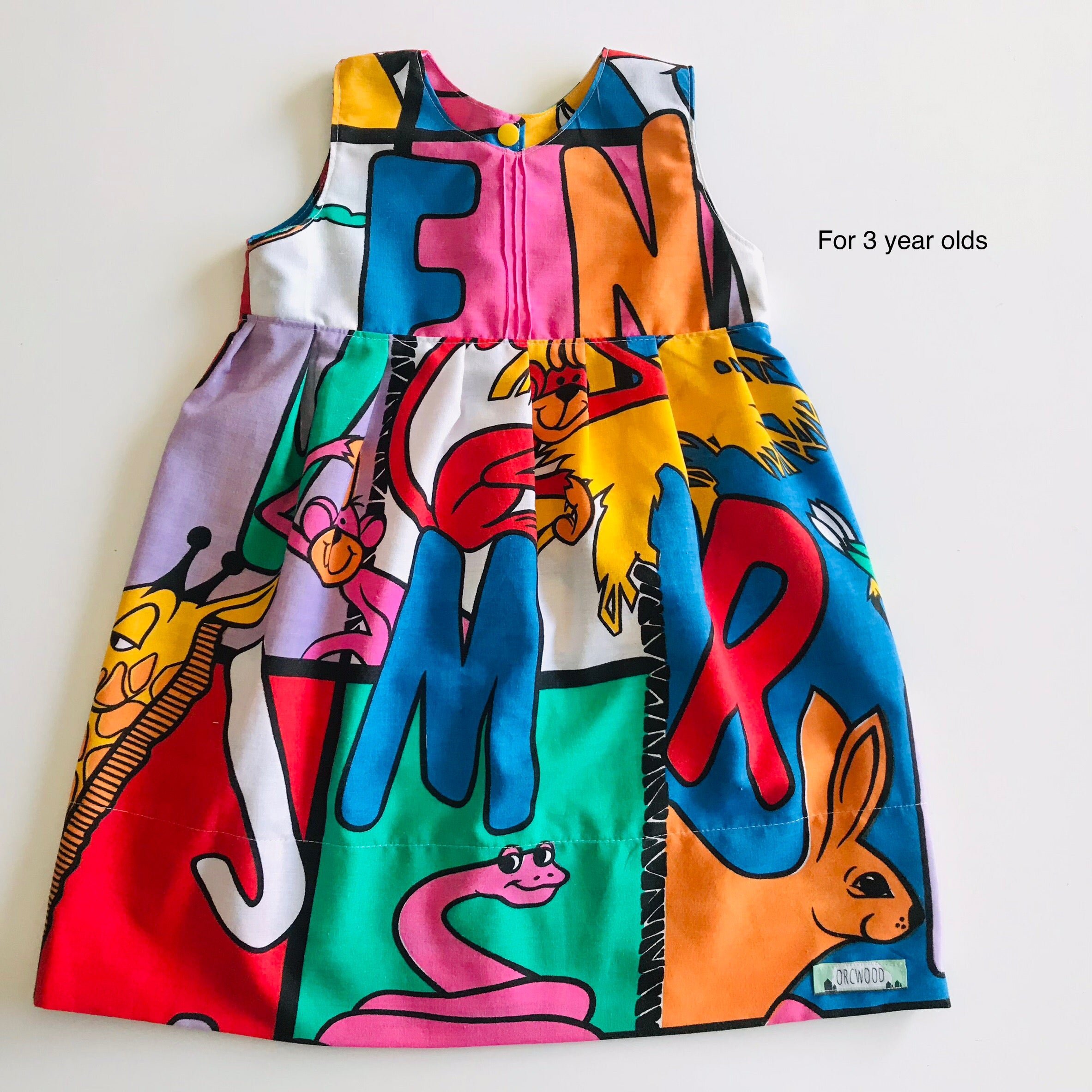 Girls empire handmade dress - Vintage Alphabet