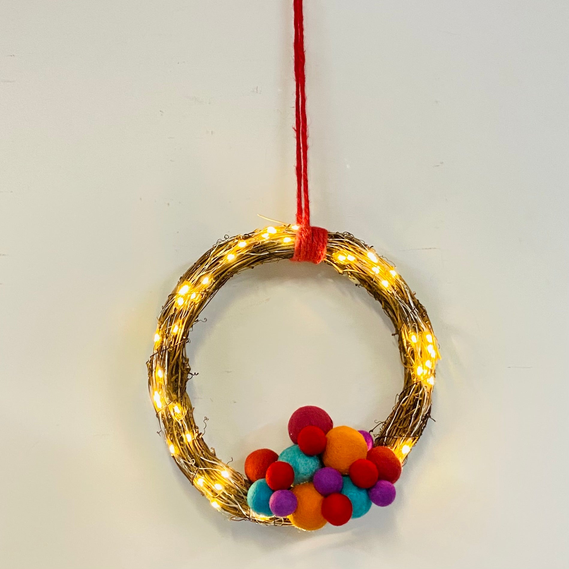 Handmade Light Up Christmas Wreath