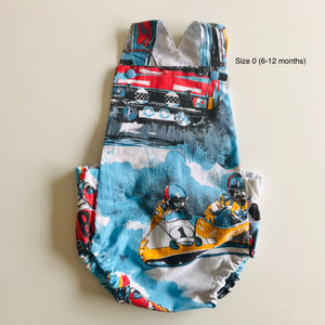 Baby Toddler Summer Romper - Upcycled Vintage Racers