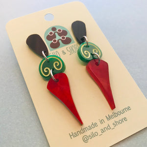 Art Deco Acrylic Earrings - Drop Spikes