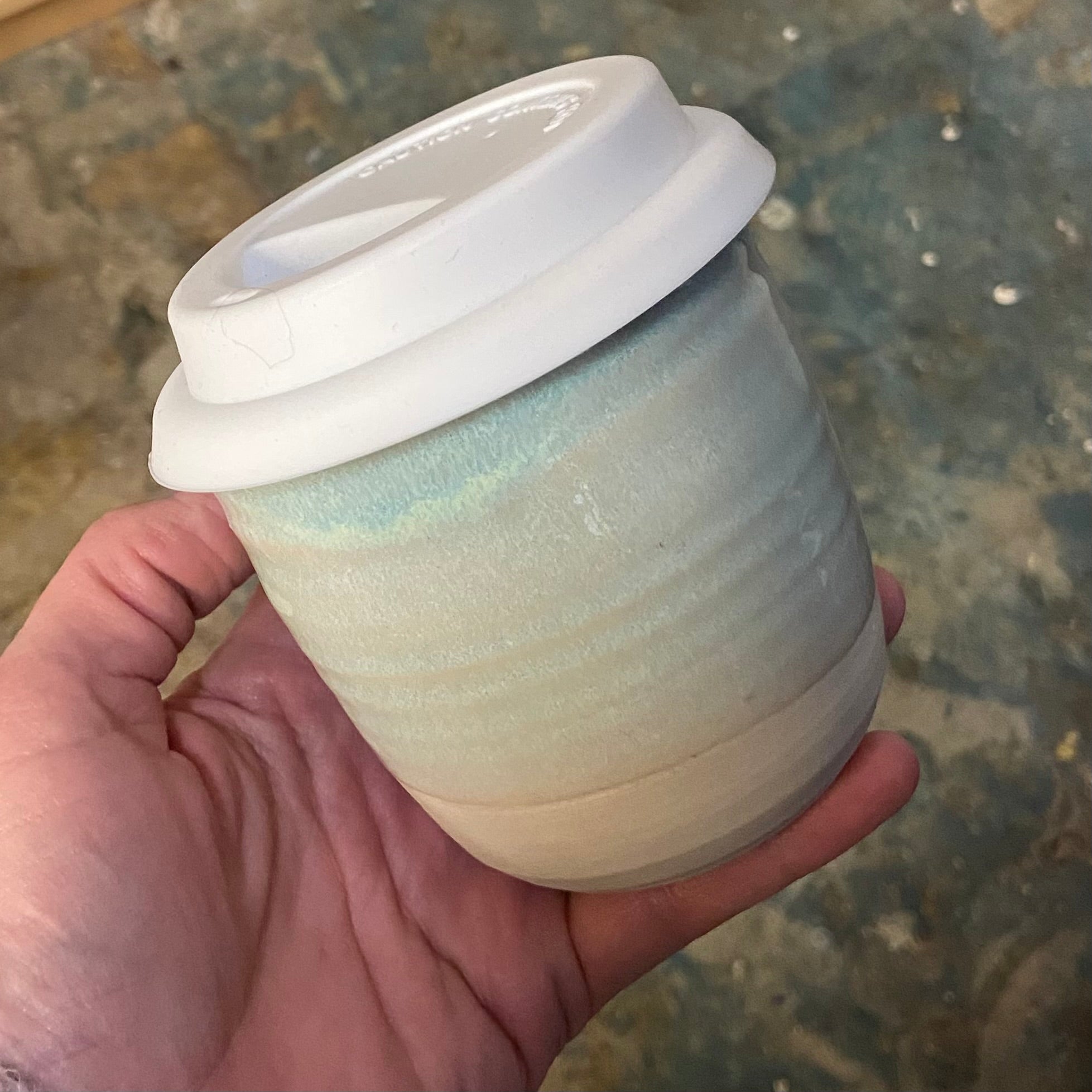 Handmade Travel Cup with Silicone Lid