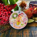 Australian animals and festive food Christmas ceramic oil diffuser ornaments