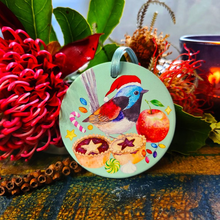 Australian animals and festive food Christmas ceramic oil diffuser ornaments