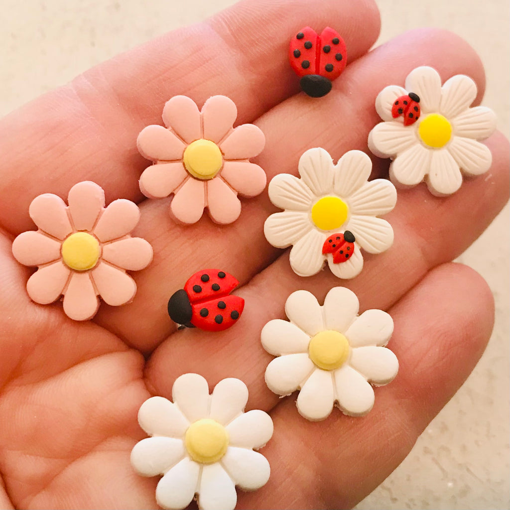 Floral Polymer Clay Flower Stud Earrings