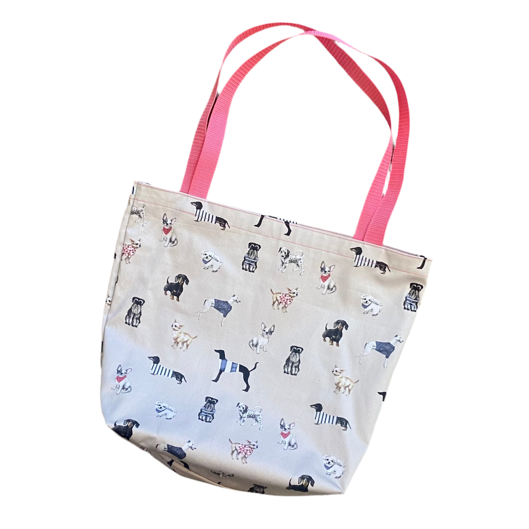 Handmade Fabric Tote Bags with Webbed Shoulder Strapes