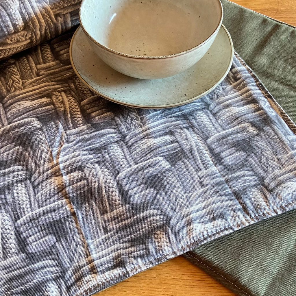 Reversible Placemats - Weave with Olive Reverse (set of 6)