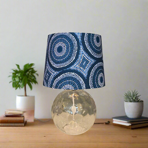 Dimpled Glass Table Lamp with Wanakiji Shade