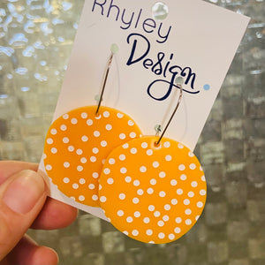 Laser Cut Drop Spotty Disc Perspex Earrings