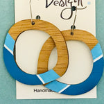 Bamboo Paint Stripe Circle Earrings