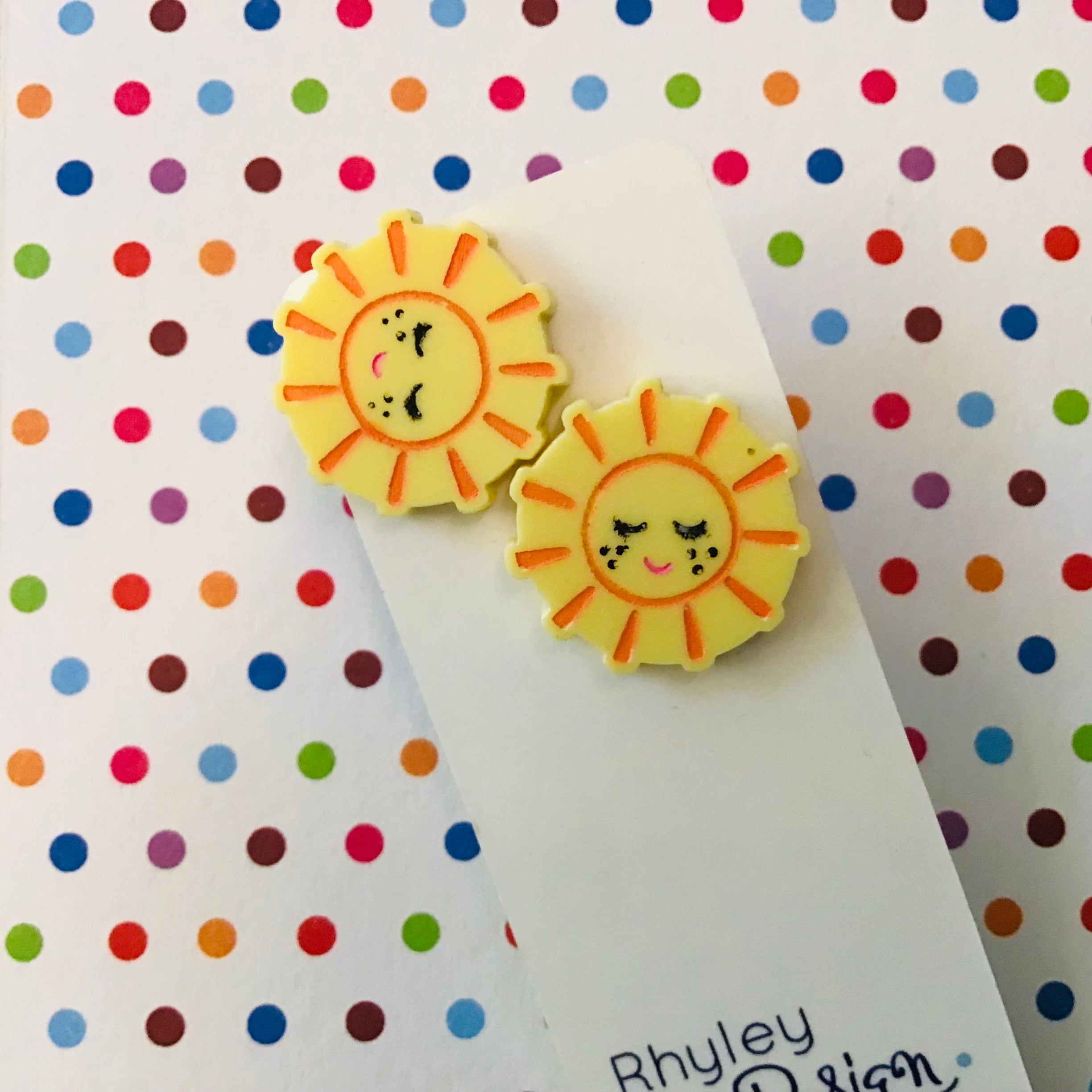 Novelty Studs Earrings - Graphic Acrylic