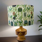 Caramel Mid Century Ceramic Table Lamp with Dusk Floral Shade