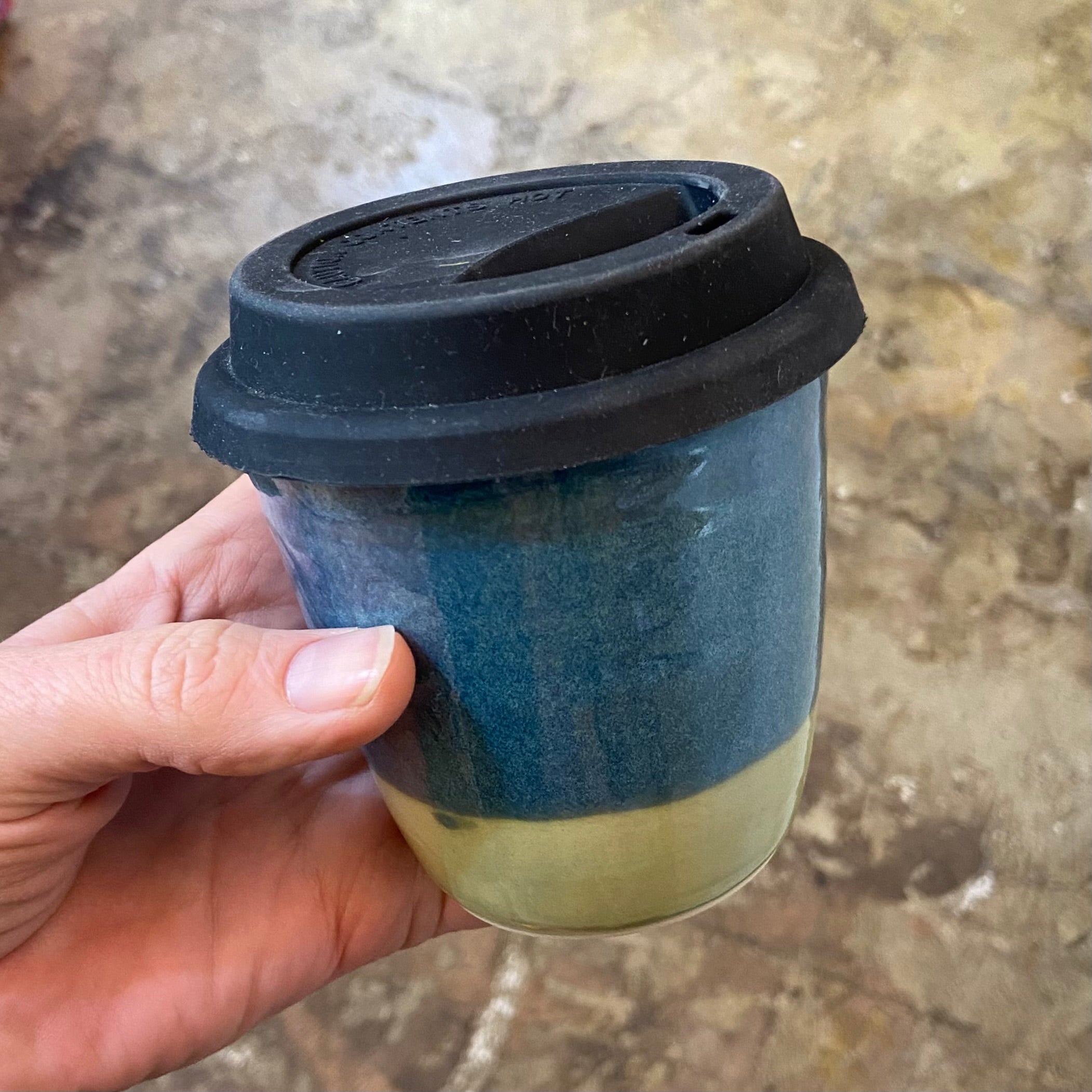 Handmade Travel Cup with Silicone Lid