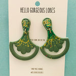 Polymer Clay Handmade Earrings - Art Deco Glitter