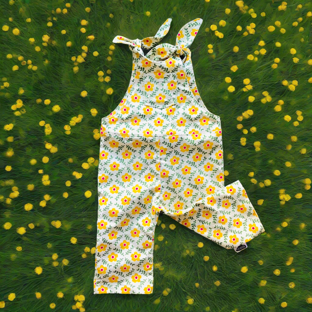 Kids Overalls Dungarees - Sunflowers