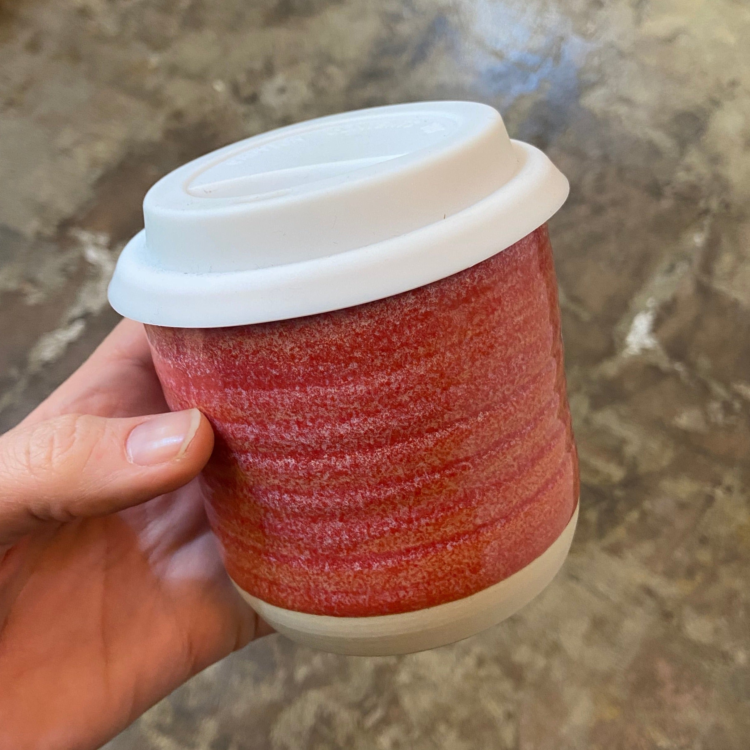 Handmade Travel Cup with Silicone Lid