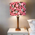 Barkcloth Pink Blooms Timber Table Lamp