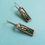 Australian Wattle Flora Hand-painted Wood Earrings