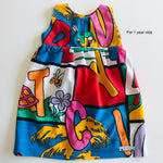 Girls empire handmade dress - Vintage Alphabet