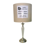 Lamp Base only - Tall Slender Fluted Glass & Metal Table Lamp