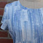 Women's Handmade Organic Cotton Tee - Blue lines