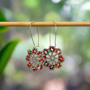 Handcrafted Crochet Earrings - Metallic Silver & Bead Range