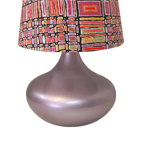 Bulb Squat Table Lamp with Warlu Square Water Dreaming Shade - PAIR AVAILABLE -