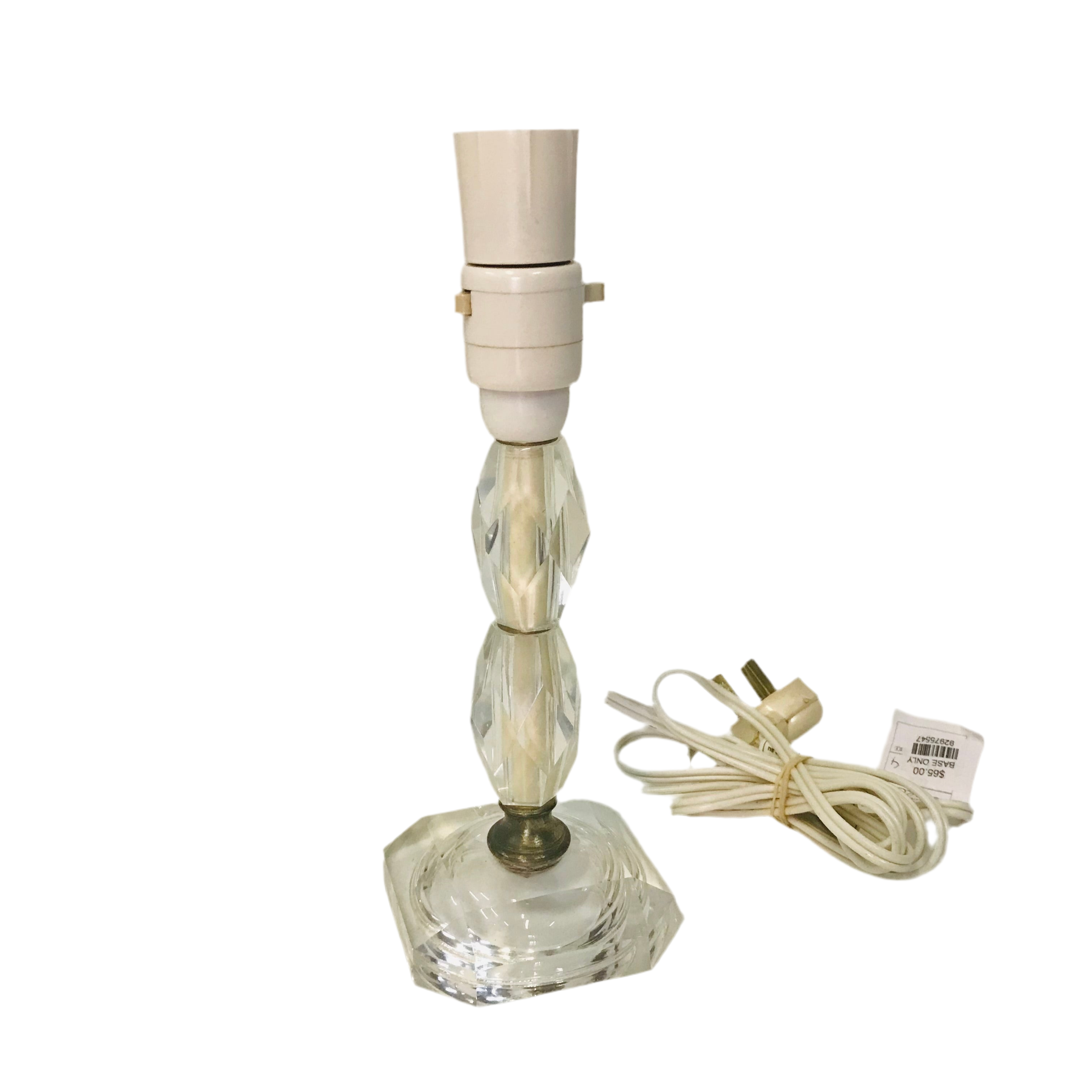 Abstract Branches Cut Glass Small Table Lamp