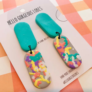 Polymer Clay Handmade Earrings - Pastel Fleck Abstract