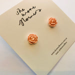 Floral Polymer Clay Mini Rose Stud Earrings