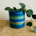 Alcohol Ink planter pot - Ocean Tides (LARGE)