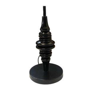 Black Bobbled Table Lamp with Colourful Abstract Shade