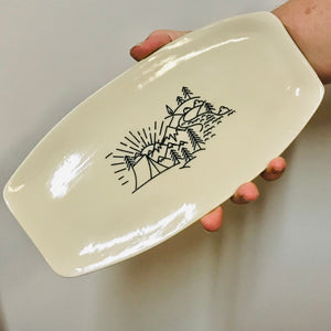 Handthrown Pottery Oval Trinket Tray Platter