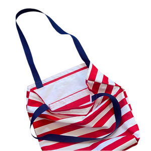 Handmade Fabric Tote Bags with Webbed Shoulder Strapes