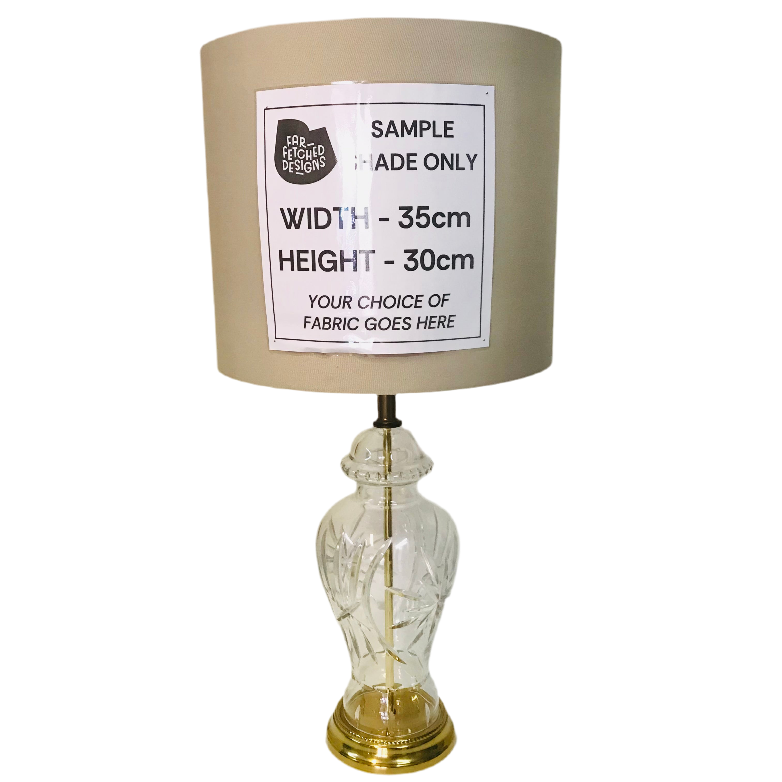 Lamp Base Only - Large Cut Glass & Metal Table Lamp